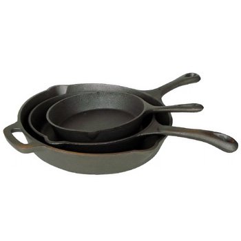 FancyCook Natural Cast Iron 3 Piece Skillet Set - Spring Super Sale! product image