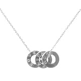 Sterling Silver LOVE - FAITH - HOPE Triple Disc Pendant Set on 16in Necklace