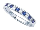 0.65 cts Genuine Sapphire Band - Platinum, 18kt White or Yellow Gold