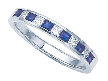 0.65 cts Genuine Sapphire Band Platinum 18kt White or Yellow Gold FREE GIFT BAG!