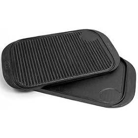 Cast Iron Griddle - Reversible - Pre-Seasoned by Benjamin & Medwin