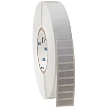 Brady THT-58-473-10 1" Width x 0.375" Height, B-473 Static Dissipative Polyester, Gloss Finish White Thermal Transfer Printable Label (10000 per Roll)