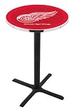 42" Detroit Red Wings Bar Height Pub Table - Cross Legs