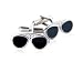 Whimsical Sunglass Silver Cufflinks with Black Enamel Lenses with Presentation Box