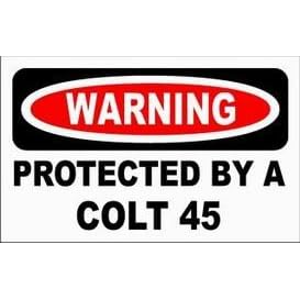 WARNING PROTECTED BY A COLT 45 Natural Tote Bag (Totebag)