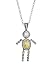 Sterling Silver Boy November Birthstone Necklace with Rolo Chain