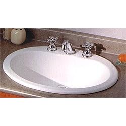 Belville Drop-In Basin Sink - 8 Drilling - Biscuit by 