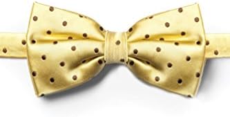 Yellow With Brown Dots Pretied Bow Tie