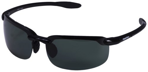 Select-A-Vision Coppertone Polarized High Performance Sunglass, Shiny Black Frame, Grey Lens