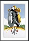1925 Czech FN Motorcycle Poster, Art Poster by Vintage, with Metal Frame, poster size: 24 x 36