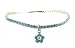 Anklet - A21 - Swarovski (tm) Crystal Stretch ~ Aqua w/ Aqua Flower