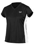 PT823PC Ladies Form Fit Workout Shirt with White Side Panels-Moisture Management, Odor ControlTechnology-Aerobics, Running, Gym, and Yoga-Colors Include Black, Navy, Royal Blue and Red-Sizes XS-XXXL