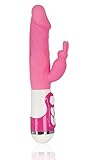 Deluxe Silicone Rotating Vibrator with rabbit clitoral stimulator and 10 programs