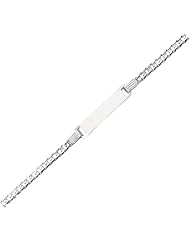 6" 14K White Gold Polish Curb ID Children Bracelet w/ Clasp