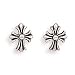 Small Oxidized Cross Post Earrings