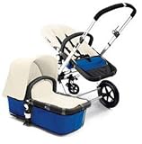 Bugaboo Cameleon Bright Blue Base, Off-White DENIER Fabric NEW!