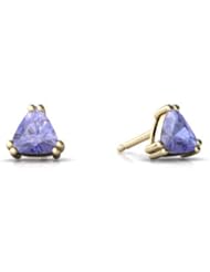 Genuine Tanzanite 14kt Yellow Gold Stud Earrings