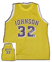 Magic Johnson Autographed Los Angles Lakers Gold Replica Jersey