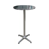 2en1 Table de bar bistrot et mange debout alu inox nouveau modèle 4 pieds