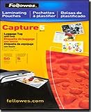Fellowes Glossy Laminating Pouches, Luggage Tag with Loop,5 mil, 50 pack (52034)