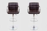 Produkt-Bild: 2x Design Barhocker braun h&ouml;henverstellbar mit gepolsterter R&uuml;ckenlehne und abnehmbarer Armlehne -