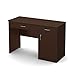 South Shore Small Computer Desk with Drawers, Chocolate