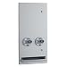 Bobrick 370639 TrimLineSeries 304 Stainless Steel Surface-Mounted 50c Double-Coin Operation Napkin/Tampin Vendor, Satin Finish, 14" Width x 28" Height x 6-5/8" Depth