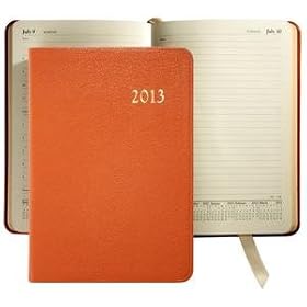 2013 Genuine 'Brights' Orange fine leather Daily Journal 8'' by Graphic Image - 5.5x8