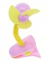 Childs push chair fan with clip - pink