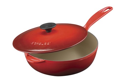 Le Creuset Enameled Cast-Iron 2-1/4-Quart Saucier Pan, Red