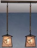 LAMPS BEAUTIFUL Rustic Lodge Pinecone Two Light Hanging Pendant by Meyda Tiffany--Excellent customer service--see our feedback.