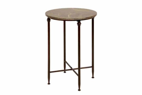 Deco 79 Metal Marble Table, 26 by 18-Inch