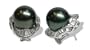 18K white gold voyage Black Tahitian cultured pearl and diamond earring