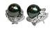 18K white gold voyage Black Tahitian cultured pearl and diamond earring