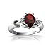 14K White Gold Pear Genuine Garnet Ring Size 8.5
