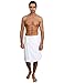 TowelSelections Mens Shower Wrap Adjustable Cotton Terry Cloth Spa Bath Towel Wrap Sauna Gym Towels for Men Small-Medium White