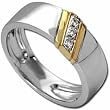 Round Brilliant Cut Diamonds, 14Kt. Two Tone Gold. Men's Diamond Ring