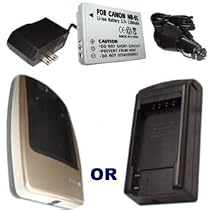 Hitech - Battery and Charger for Canon PowerShot SD850 Digital Camera