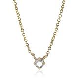 Mizuki 14k White Rose Cut Diamond Bezel Necklace 16