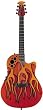 Ovation Elite T Orange Flame Acoustic-Electric Guitar with Case