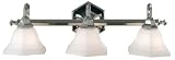 Review Kenroy Home 90543PNL / Kenroy Home 90543PNL Georgetown Three-Light Vanity, Polished Nickel Finish with Frosted White Globes