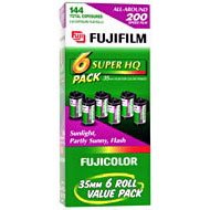 Bonus Value Six Pack Super HQ 200 Color Print Film Six Rolls, 144 Total Exposures 