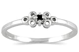 0.03 Carat Black Diamond Promise Ring in 10K White Gold