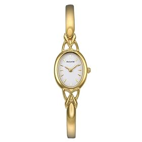 Accurist LB1070 Ladies Semi Bangle Gold Plated Watch
