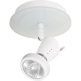 Globe Siena One-Light Flush Mount Ceiling Fixture with Frosted Glass Backplate, White #57455