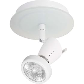 Globe Siena One-Light Flush Mount Ceiling Fixture with Frosted Glass Backplate, White... by Globe Electric