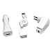 Universal Apple iPod USB Charger Kit - USB Retractable Hotsync Cable - USB Home Travel Charger - USB 12V Cigarette Lighter Charger for iPod Classic, iPhone, iPod Touch, iPod Nano, & All iPods w/ Dock Connector