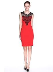 V-neck Cotton/Polyester Sleeveless Floral Print Lace Summer Evening Dress/Prom Dress/Party Dress/Wedding Dress 