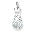 Sterling Silver Fancy Cat Charm with 20 inch Sterling Silver Chain