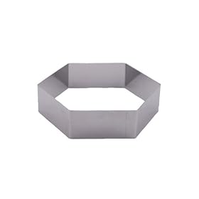 Fat Daddio's Stainless Steel Hexagon Cake and Pastry Ring, 2.125 Inch x 1.25 Inch by Fat Daddio's